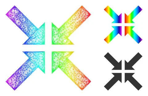 Spectral Network Gradient Pressure Arrows Icon Stock Illustration