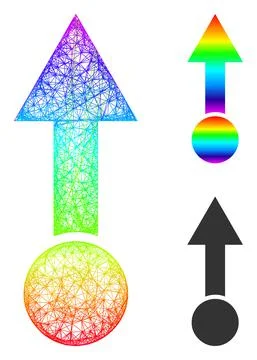 Spectral Network Gradient Pull Up Icon 스톡 일러스트