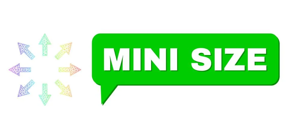 Spectral Network Gradient Radial Arrows Icon and Mini Size Message Frame with Illustrazione stock