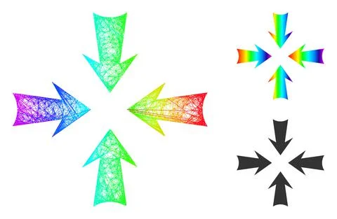 Spectral Network Gradient Reduce Arrows Icon Stock Illustration