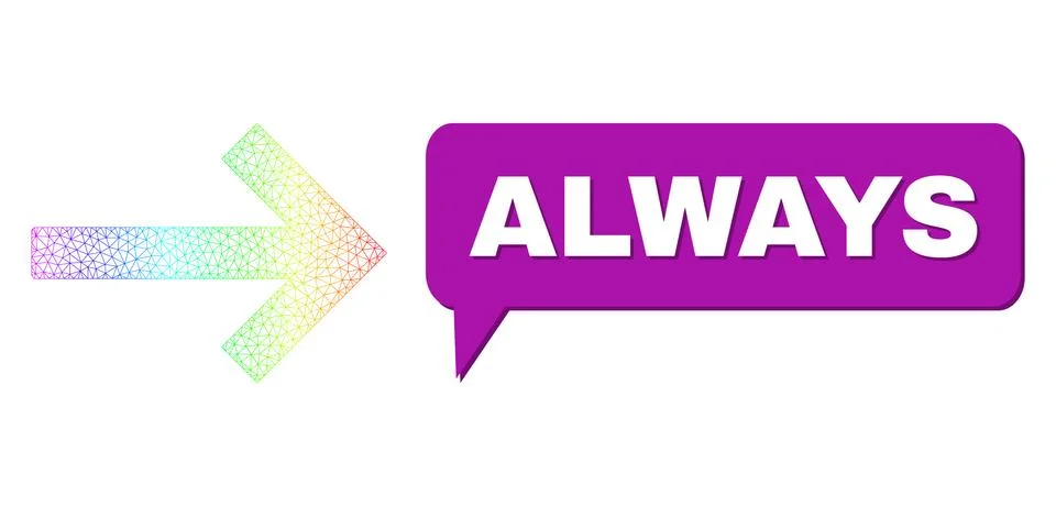 Spectral Network Gradient Right Arrow Icon and Always Message Balloon with イラスト素材