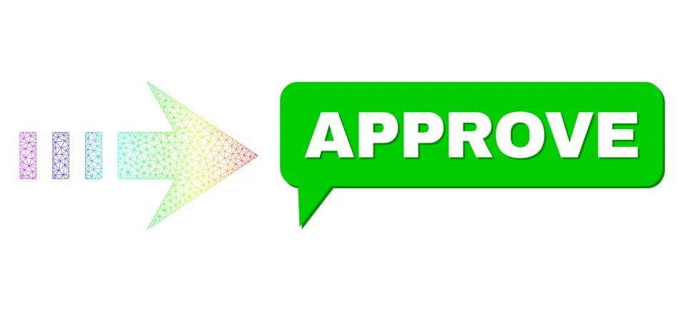 Spectral Network Gradient Send Right Icon and Approve Chat Cloud with Shadow イラスト素材