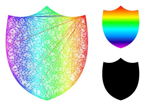 Spectral Network Gradient Shield Icon 스톡 일러스트