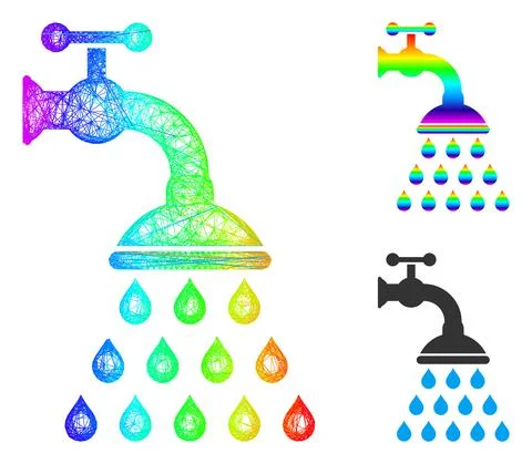 Spectral Network Gradient Shower Tap Icon 스톡 일러스트