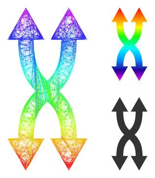 Spectral Network Gradient Shuffle Arrows Vertical Icon 스톡 일러스트
