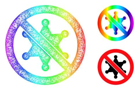 Spectral Network Gradient Stop Sheriff Star Icon Illustrazione stock