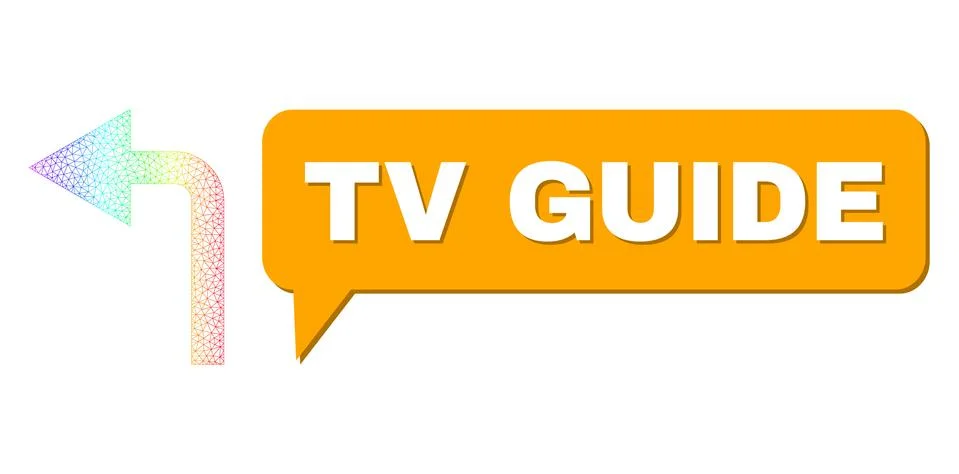 Spectral Network Gradient Turn Left Icon and TV Guide Chat Bubble with Shadow イラスト素材