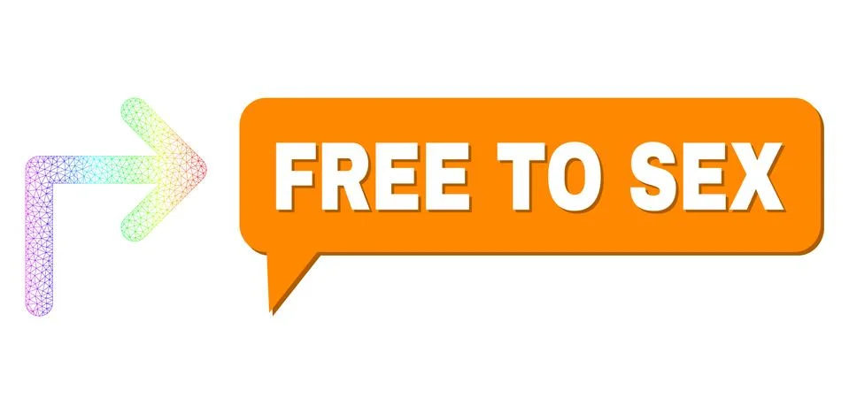 Spectral Network Gradient Turn Right Icon and Free to Sex Speech Bubble with Illustrazione stock