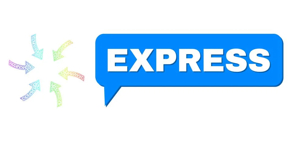 Spectral Network Gradient Twirl Arrows Icon and Express Speech Frame with Shadow イラスト素材