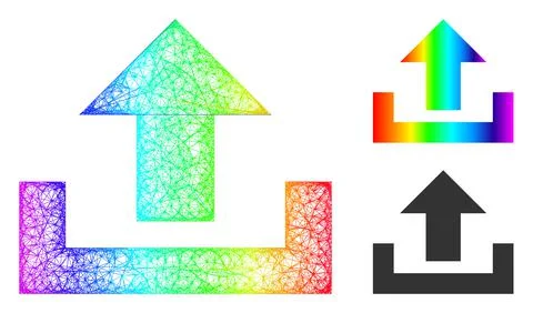 Spectral Network Gradient Upload Icon 스톡 일러스트