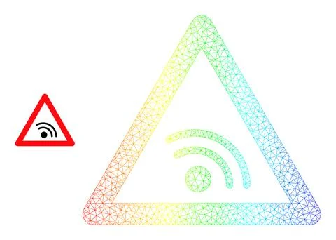 Spectral Network Gradient WiFi Warning Icon Stock Illustration