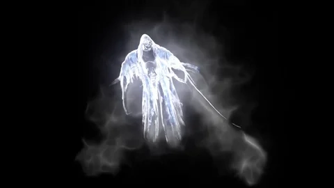 Spectral Phantom Halloween Horror Alpha Matte 3D Rendering Animation Stock Footage 81255988