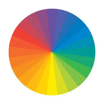 Spectral Rainbow Circle of 24 Multicolor Polychrome Segments. Stock Illustration