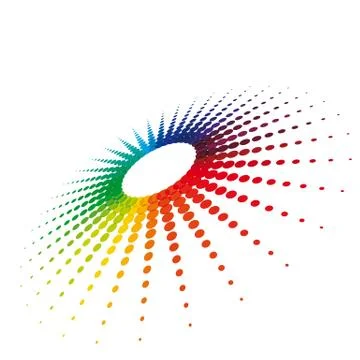 Spectral star of halftone on a white background. Stock Illustration