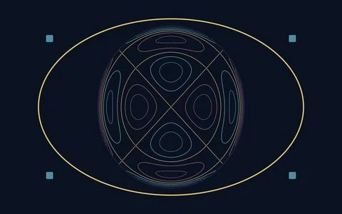 Spectral Wave Shell Abstract Geometric Light Pattern Stock Illustration