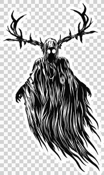 Spectral wraith hovering over clear backdrop in mono vector, with dripping Stock Illustration