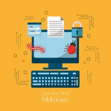 Spectre and meltdown computer software virus security 스톡 일러스트