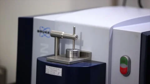 Spectrometers a high-tech instrument used for precise material analysis in a Stock Footage 320075056