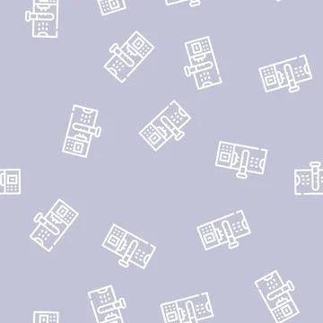 Spectrophotometers lab electronic tool line vector seamless pattern 스톡 일러스트