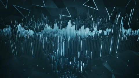 Spectrum analyzer seamless loop 3D render animation Stock Footage 171119115