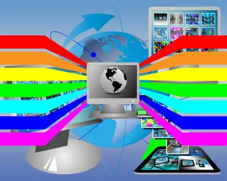 Spectrum and the computer Stock Illustration