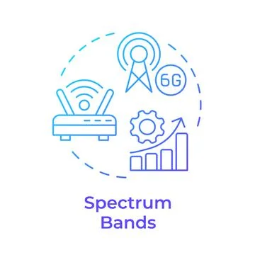 Spectrum bands blue gradient concept icon Stock Illustration