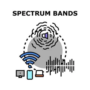 Spectrum bands concept for wireless sound and data Stock Illustration