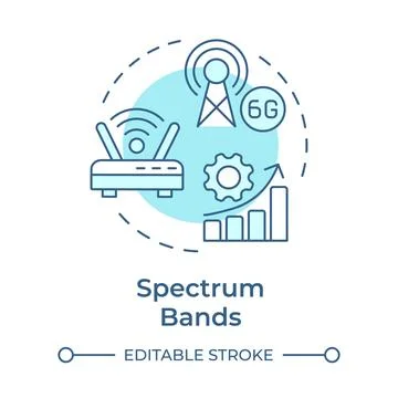 Spectrum bands soft blue concept icon Stock Illustration