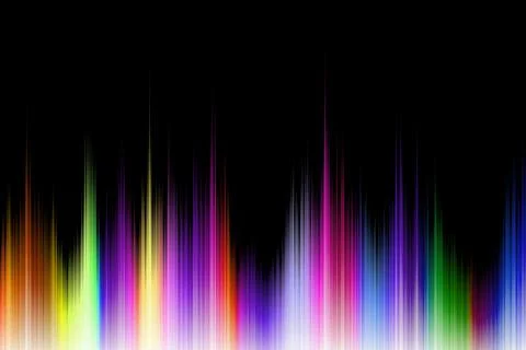 Spectrum of colored lines and outlines. Liquid abstract wave, rainbow colors  Stock Illustration