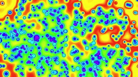 Spectrum colorful particles motion background loop seamless texture animation Stock Footage 145454203