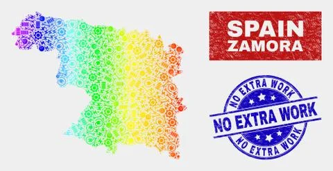 Spectrum Component Zamora Province Map and Grunge No Extra Work Seals Stock Illustration