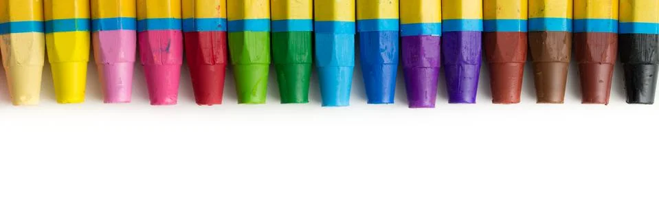 Spectrum of crayons Stock Photos
