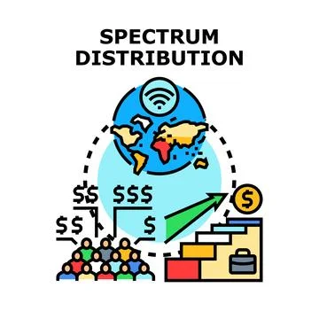 Spectrum distribution concept with global reach and growth Stock Illustration