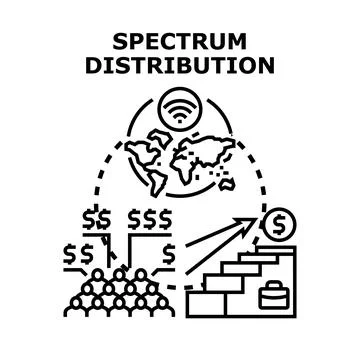 Spectrum distribution concept with global reach and growth Stock Illustration