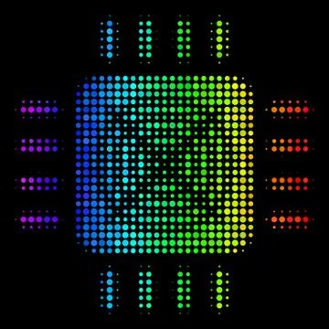 Spectrum Dot Asic Processor Icon Illustrazione stock