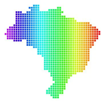 Spectrum Dot Brazil Map Stock Illustration