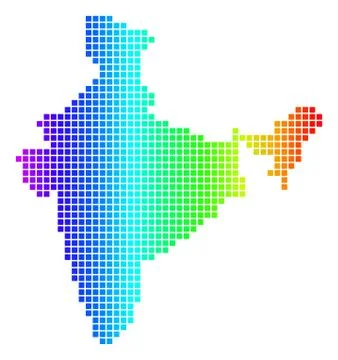 Spectrum Dot India Map Stock Illustration
