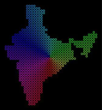 Spectrum Dot India Map Stock Illustration