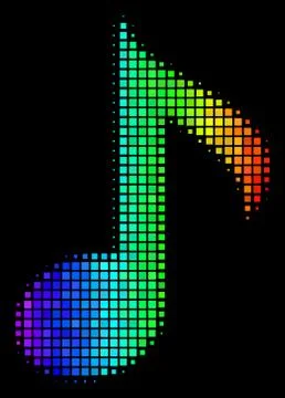 Spectrum Dot Musical Note Icon Illustrazione stock