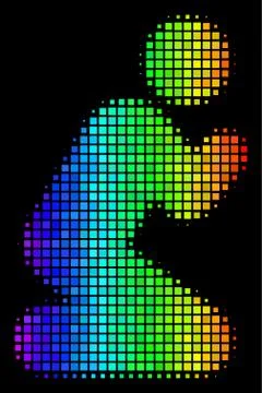 Spectrum Dot Praying Person Icon Stock Illustration