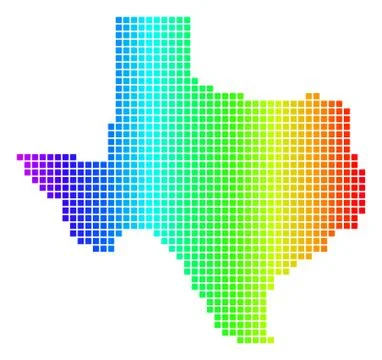 Spectrum Dot Texas Map Illustrazione stock