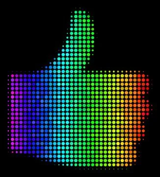 Spectrum Dot Thumb Up Icon Illustrazione stock