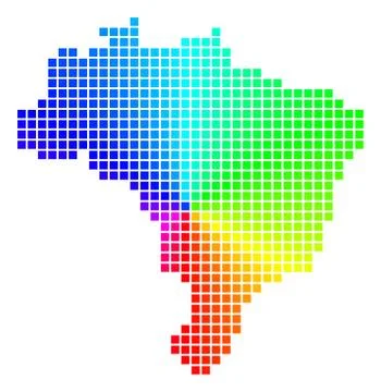 Spectrum Dotted Brazil Map 스톡 일러스트