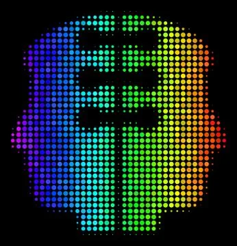 Spectrum Dotted Dual Head Interface Icon Ilustração Stock