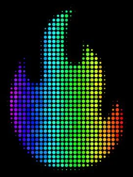 Spectrum Dotted Fire Flame Icon イラスト素材