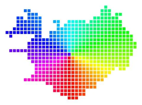 Spectrum Dotted Iceland Map Illustrazione stock