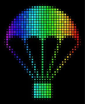 Spectrum Dotted Parachute Icon Stock Illustration