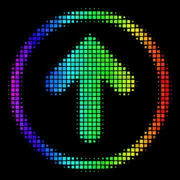 Spectrum Dotted Rounded Arrow Icon Stockillustratie