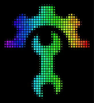 Spectrum Dotted Service Tools Icon Stockillustratie