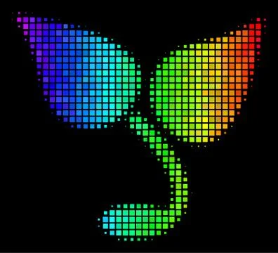 Spectrum Dotted Sprout Icon Stock Illustration